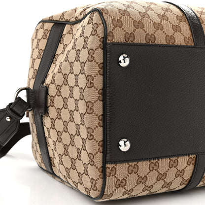 Gucci Monogram Dollar Calfskin Boston Duffle Bag Beige Ebony Testa di Moro Marrone Scuro 9 of 11