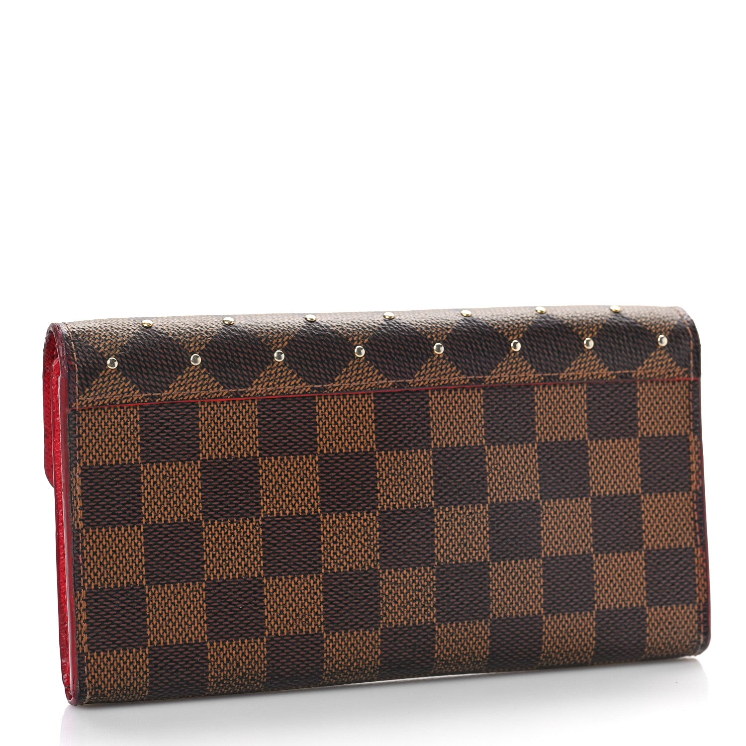 Louis Vuitton Damier Ebene Studded Sarah Wallet NM Cherry 3 of 8