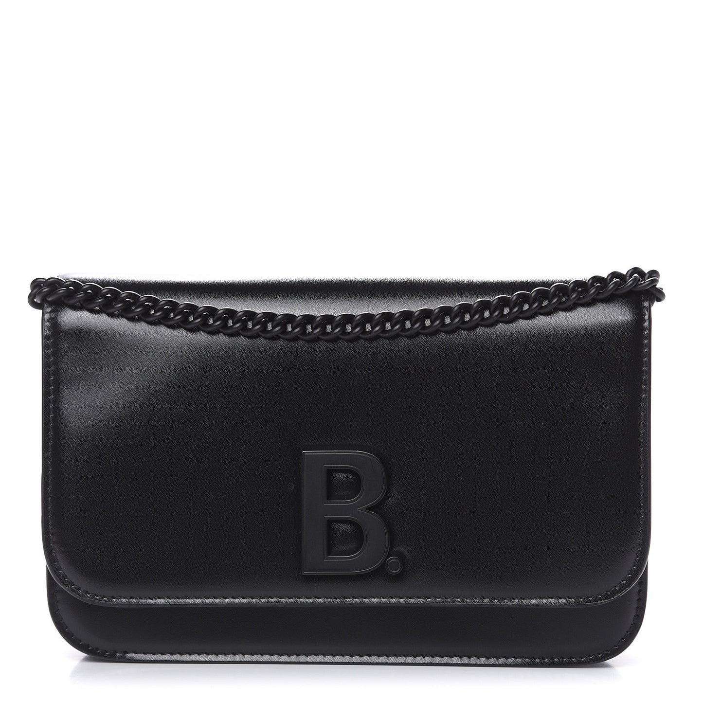 Smooth Calfskin B Wallet on Chain Black