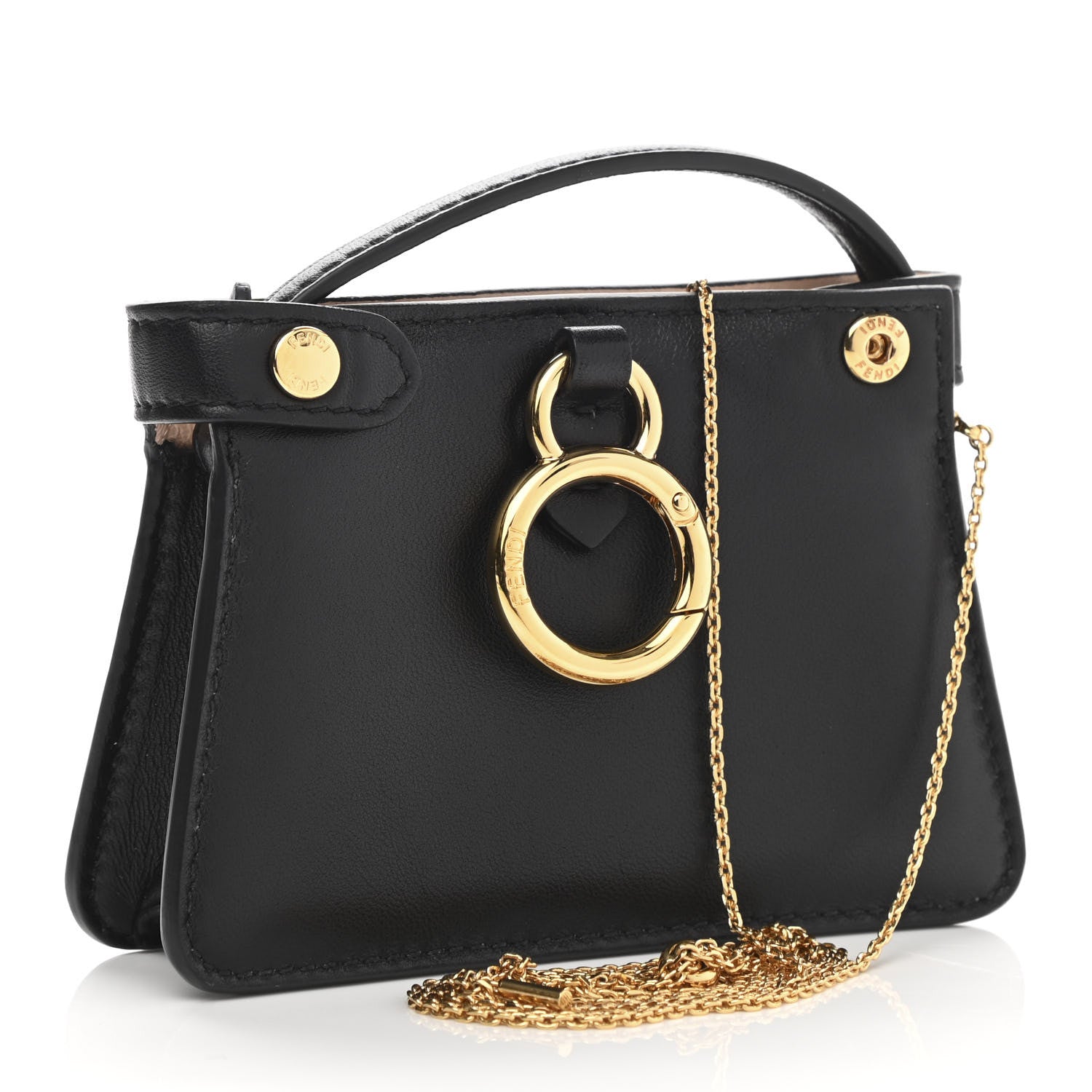 Fendi Nappa Sigma Pico Peekaboo Charm Black 3 of 7