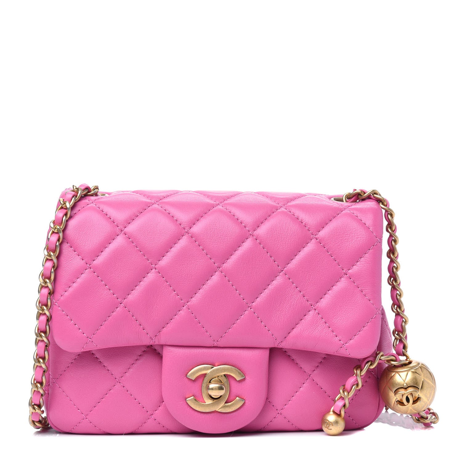 Chanel Lambskin Quilted Mini Pearl Crush Flap Pink 1 of 5
