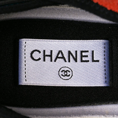 Chanel Fabric Suede CC Sneakers 38 White Light Grey Pink 7 of 9