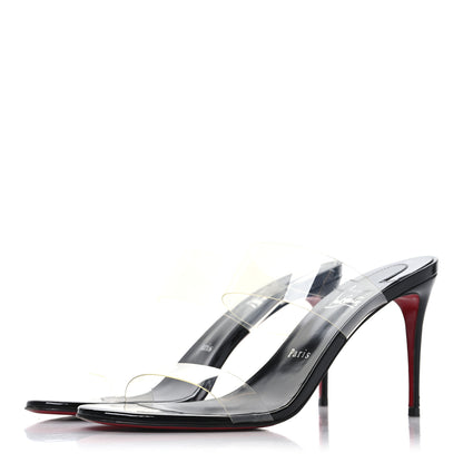 Christian Louboutin Patent PVC Just Nothing 85 Slide Sandals 40 Black 4 of 8