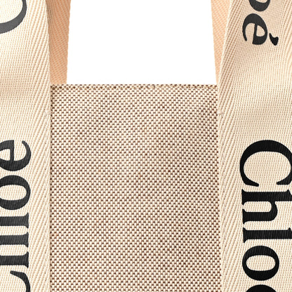 Chloe Cotton Calfskin Medium Woody Ribbon Tote White Green 8 of 10