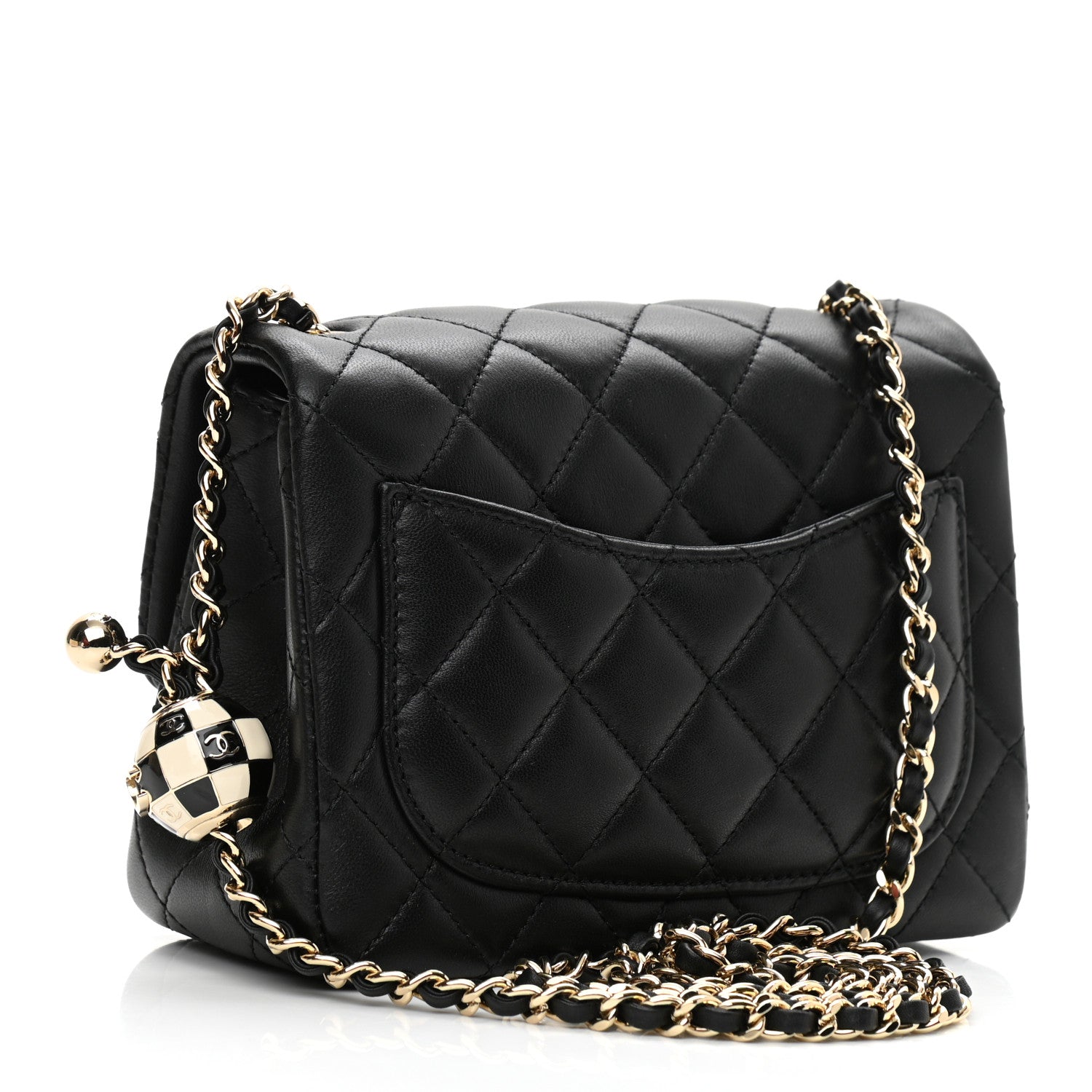Chanel Lambskin Quilted Enamel Mini Pearl Crush Flap Black 3 of 10