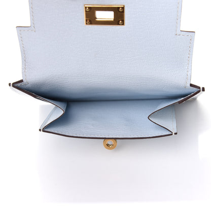 Hermes Chevre Mysore Kelly Pocket Compact Wallet Bleu Brume 5 of 10