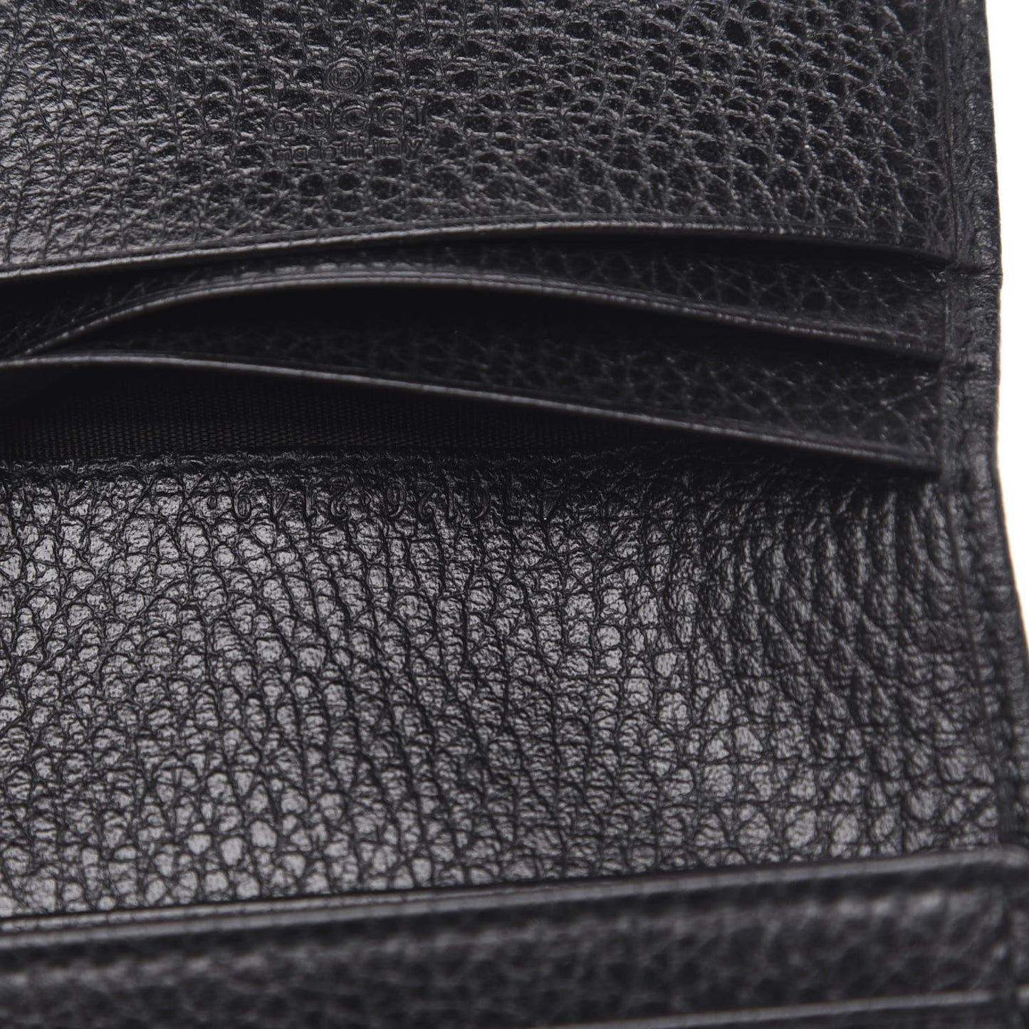 Pebbled Calfskin GG Marmont Card Case Black