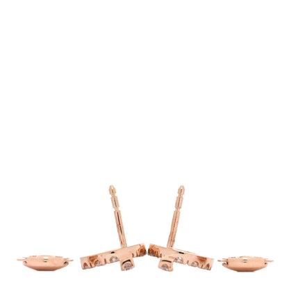 Hermes 18K Rose Gold Diamond Finesse Earrings 3 of 4