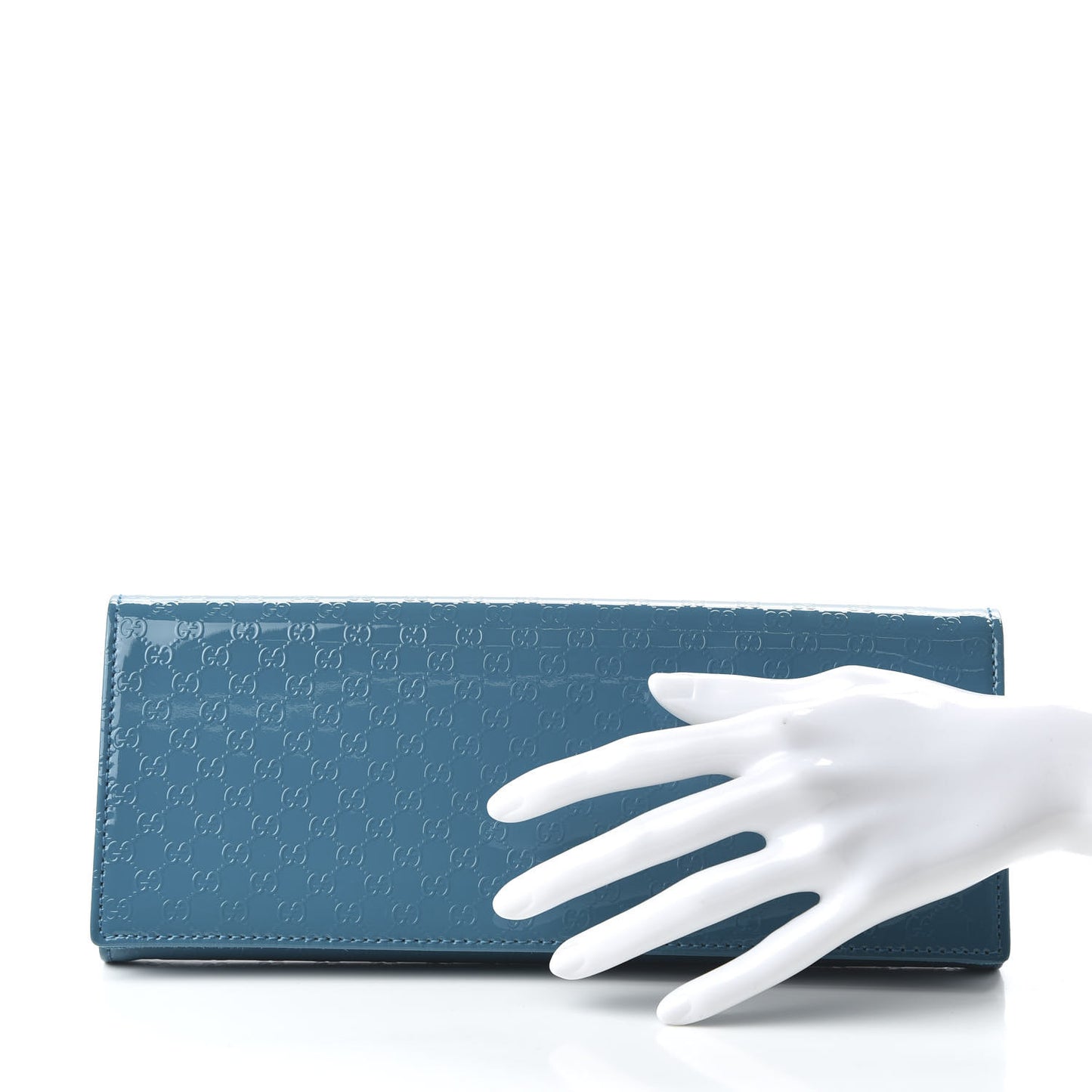 Patent Microguccissima Small Broadway Clutch Deep Cobalt