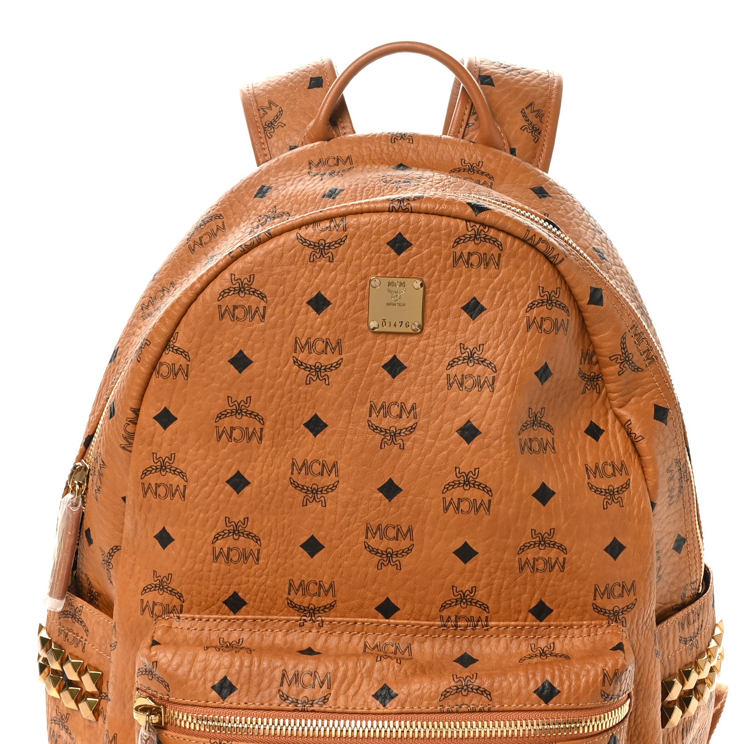 MCM Visetos Large Stark Backpack Cognac 7 of 9