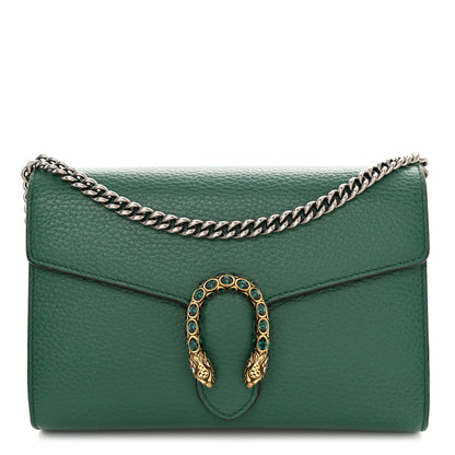 Gucci Calfskin Mini Dionysus Chain Wallet Emerald 1 of 11