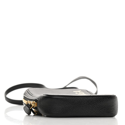 Balenciaga Grained Calfskin Logo Cash Phone Holder Bag Black White 3 of 11