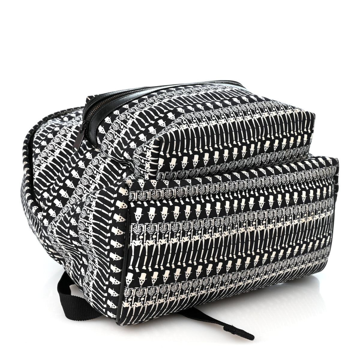 Nylon City Skeleton Print Backpack Black White