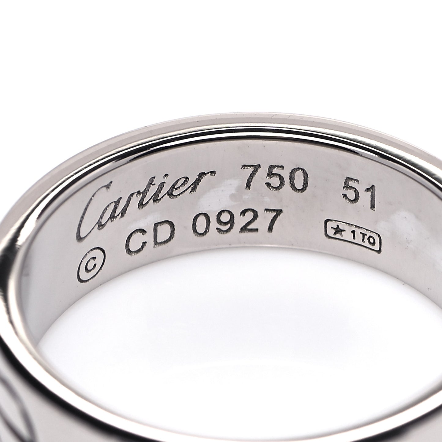 18K White Gold 5.5mm LOVE Ring 51 5.75