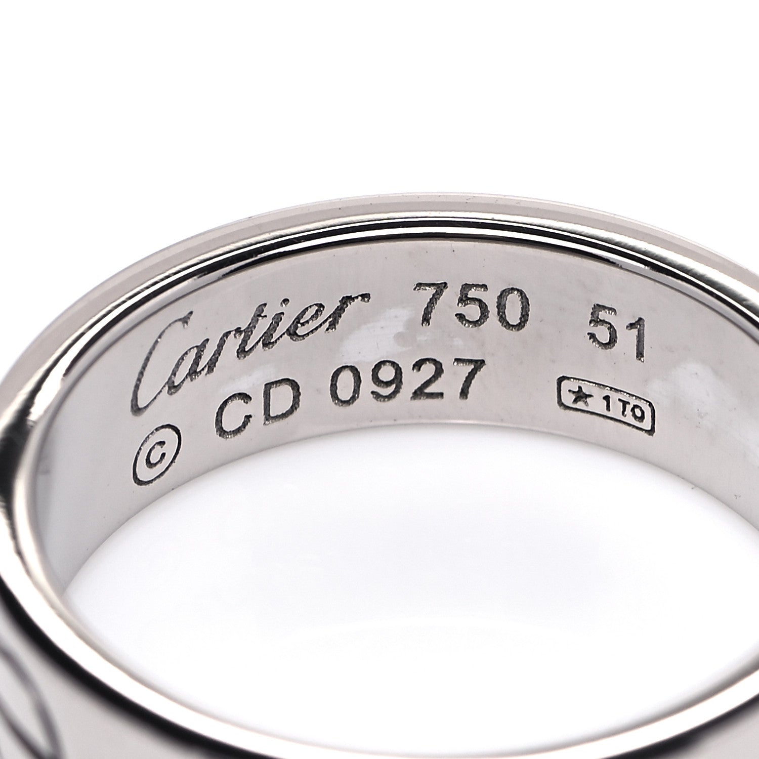 Cartier 18K White Gold 5.5mm LOVE Ring 51 5.75 4 of 4