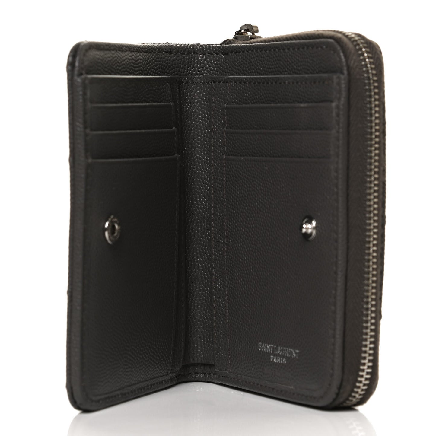 Grain De Poudre Matelasse Chevron Monogram Compact Zip Around Wallet Earth