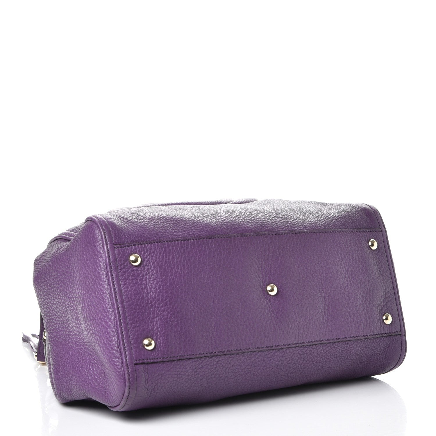 Gucci Pebbled Calfskin Medium Soho Shoulder Bag Shine Purple 4 of 7
