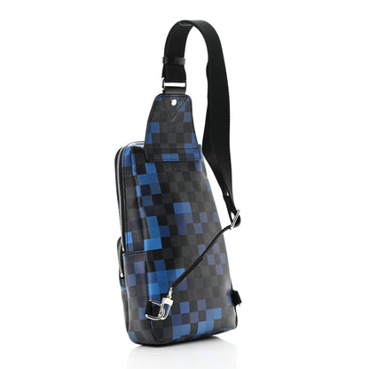 Louis Vuitton Damier Graphite Pixel Avenue Sling Backpack Blue 3 of 12