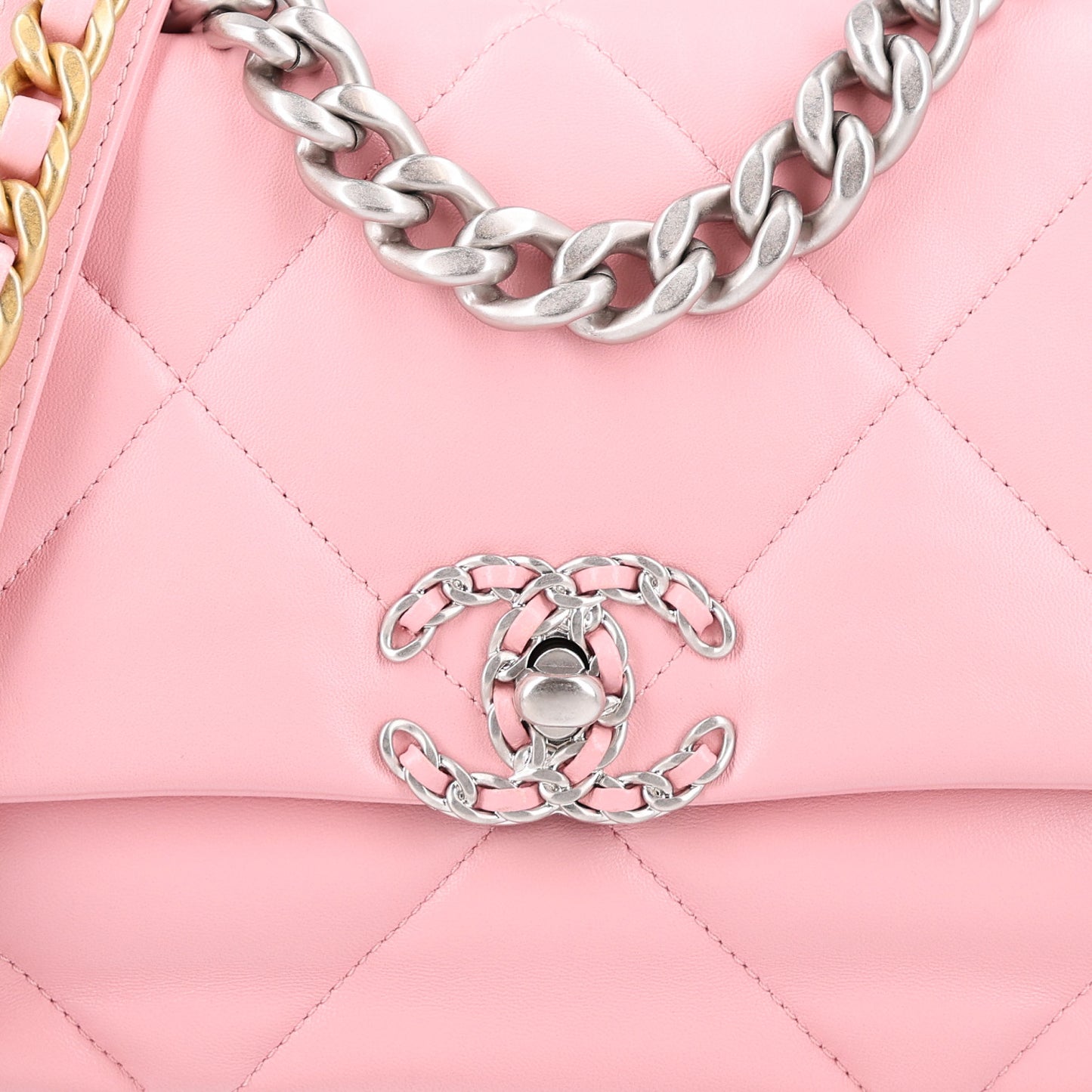 Lambskin Quilted Medium Chanel 19 Flap Light Pink