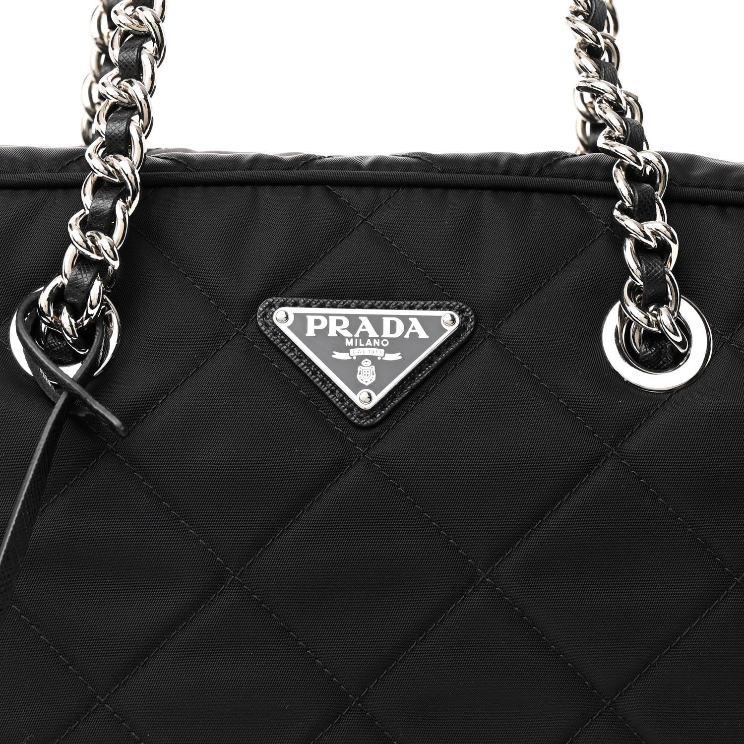Prada Nylon Tessuto Impuntu Quilted Shoulder Bag Black 9 of 11