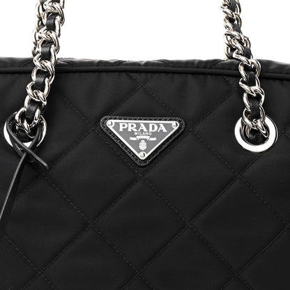 Prada Nylon Tessuto Impuntu Quilted Shoulder Bag Black 9 of 11