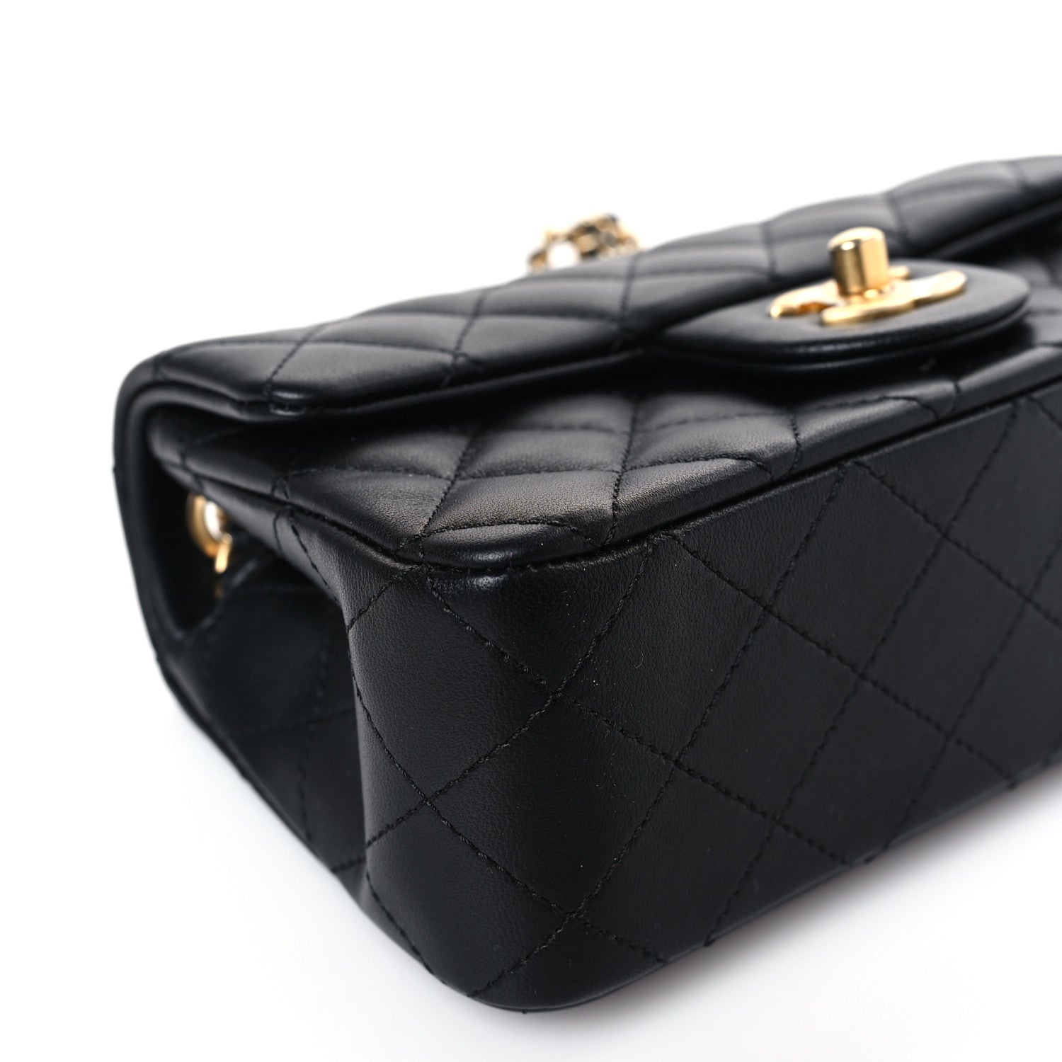 Chanel Lambskin Quilted Mini Rectangular Pearl Crush Flap Black 8 of 10