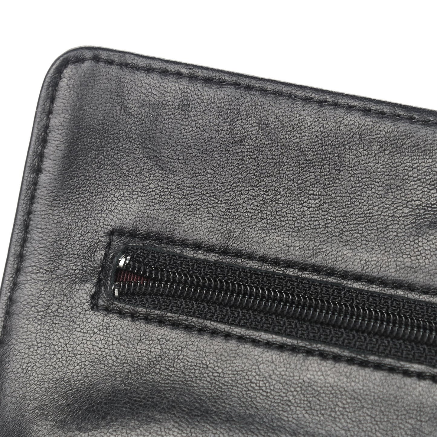 Lambskin Quilted Wallet On Chain WOC Black