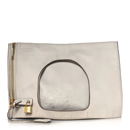 Tom Ford Ramskin Small Alix Padlock Zip Shoulder Bag White 1 of 17