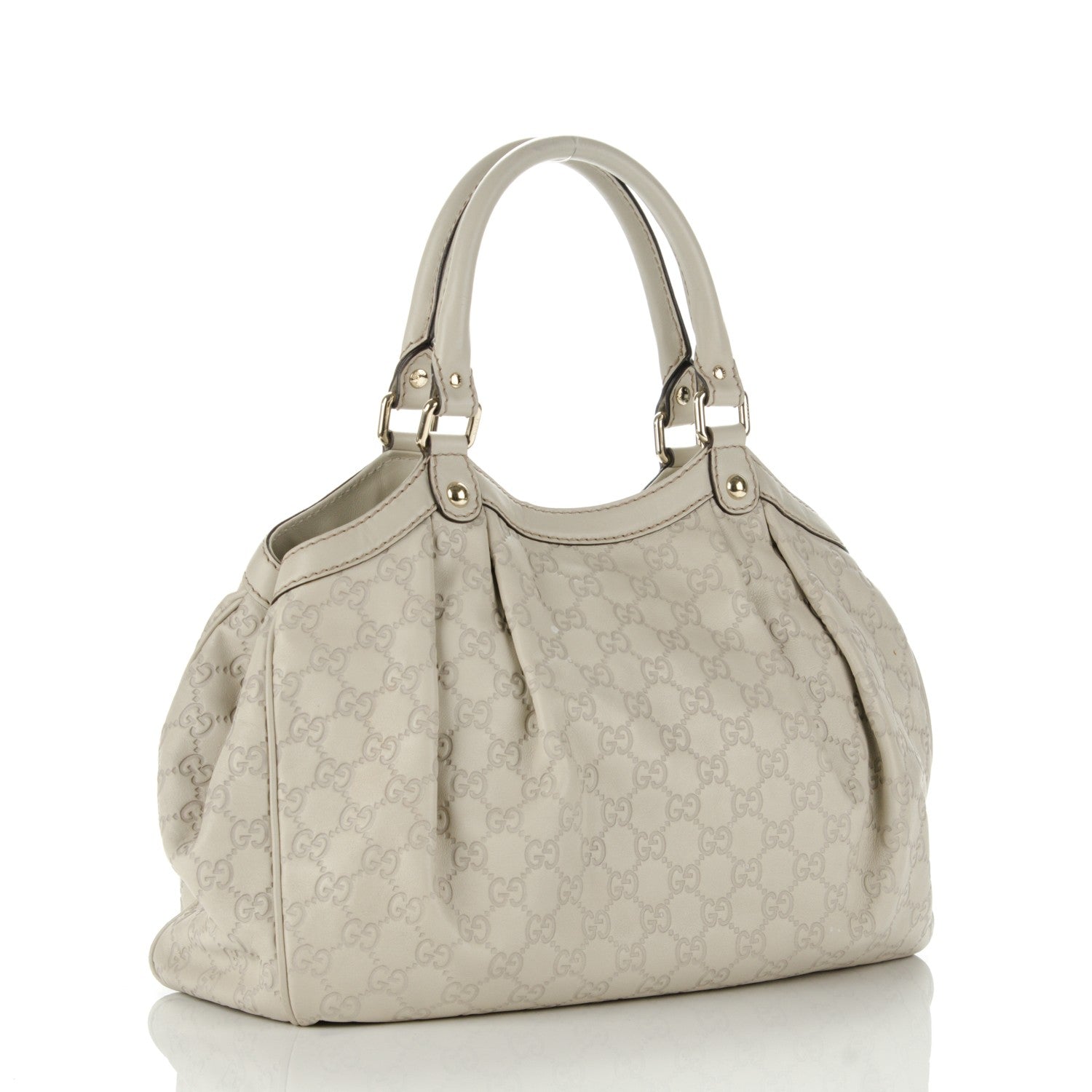 Gucci Guccissima Medium Sukey Tote Mystic White 3 of 11