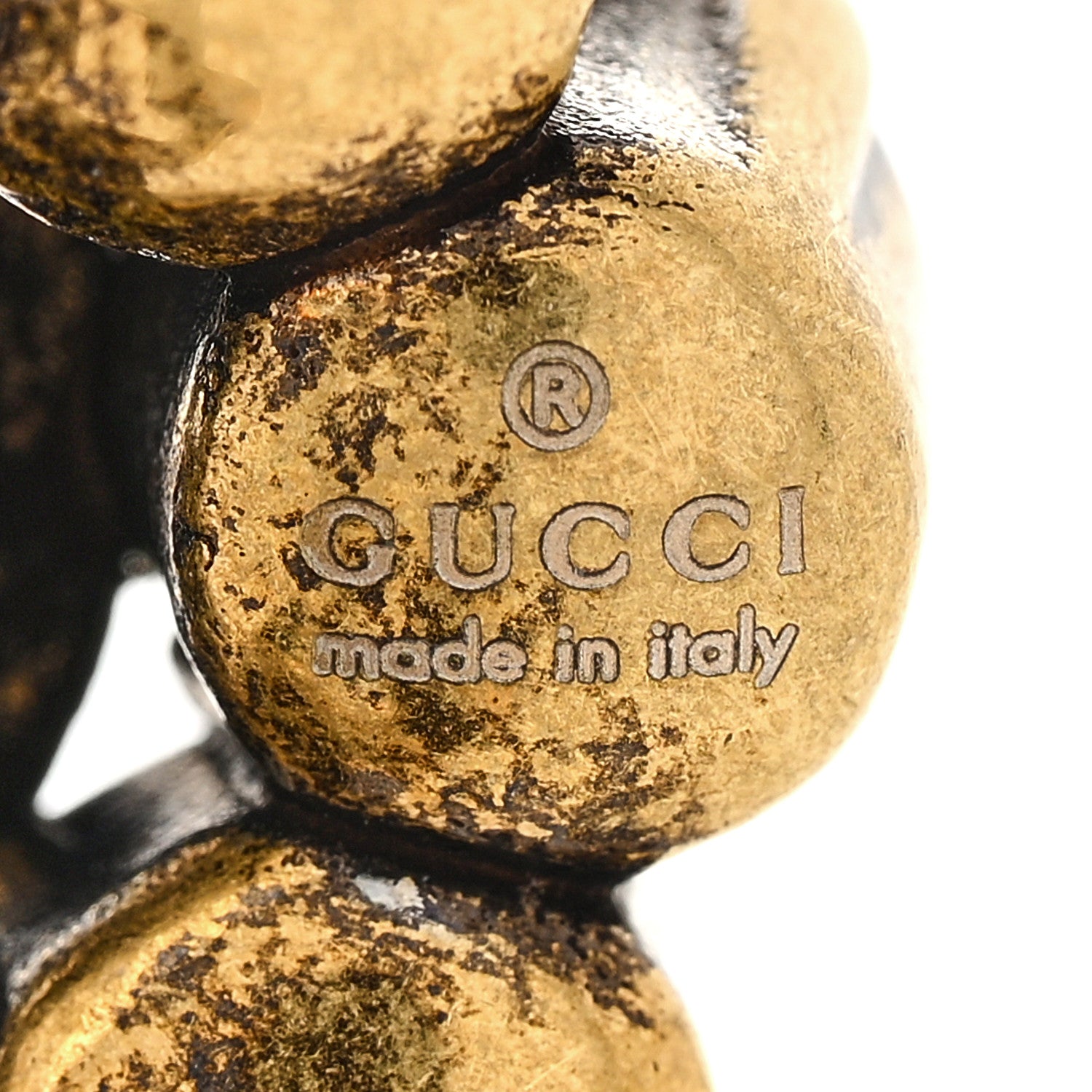 Gucci Metal Crystal Double G Clip On Earrings Aged Gold 3 of 6