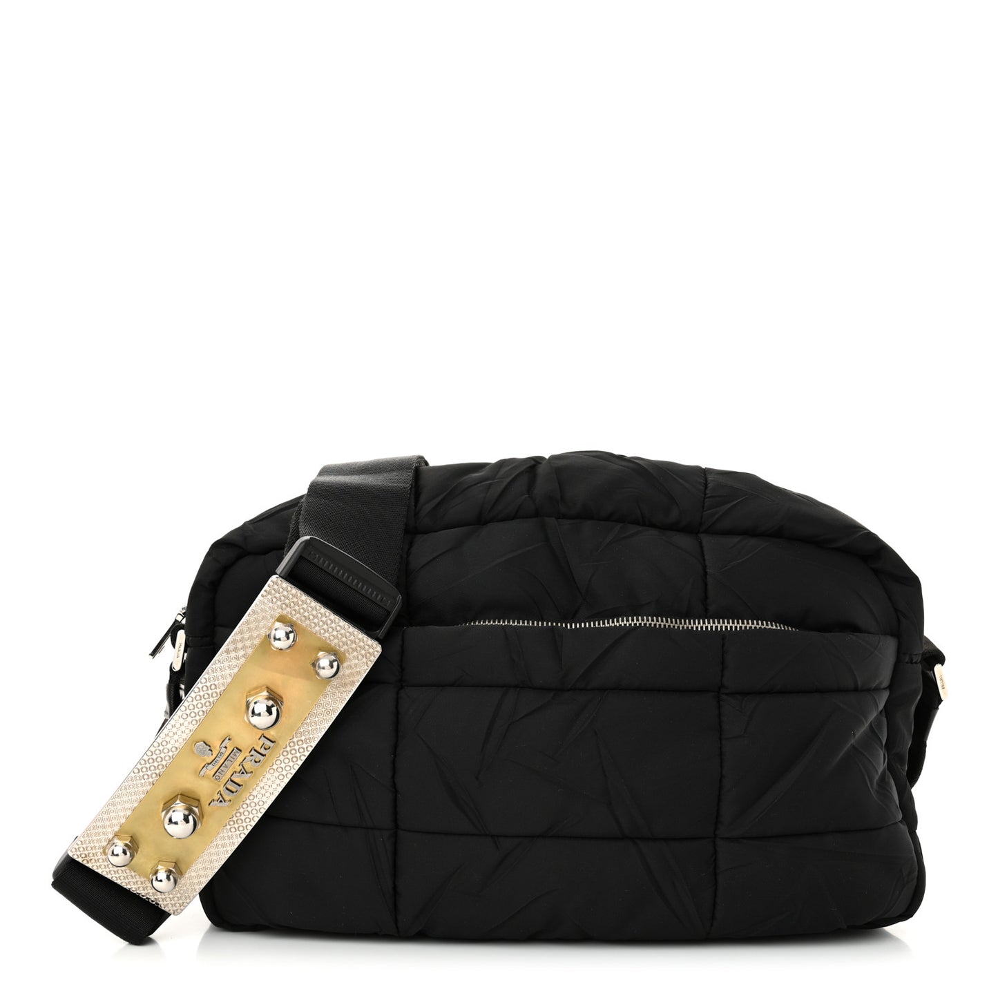 Tessuto Nylon Quilted Messenger Black