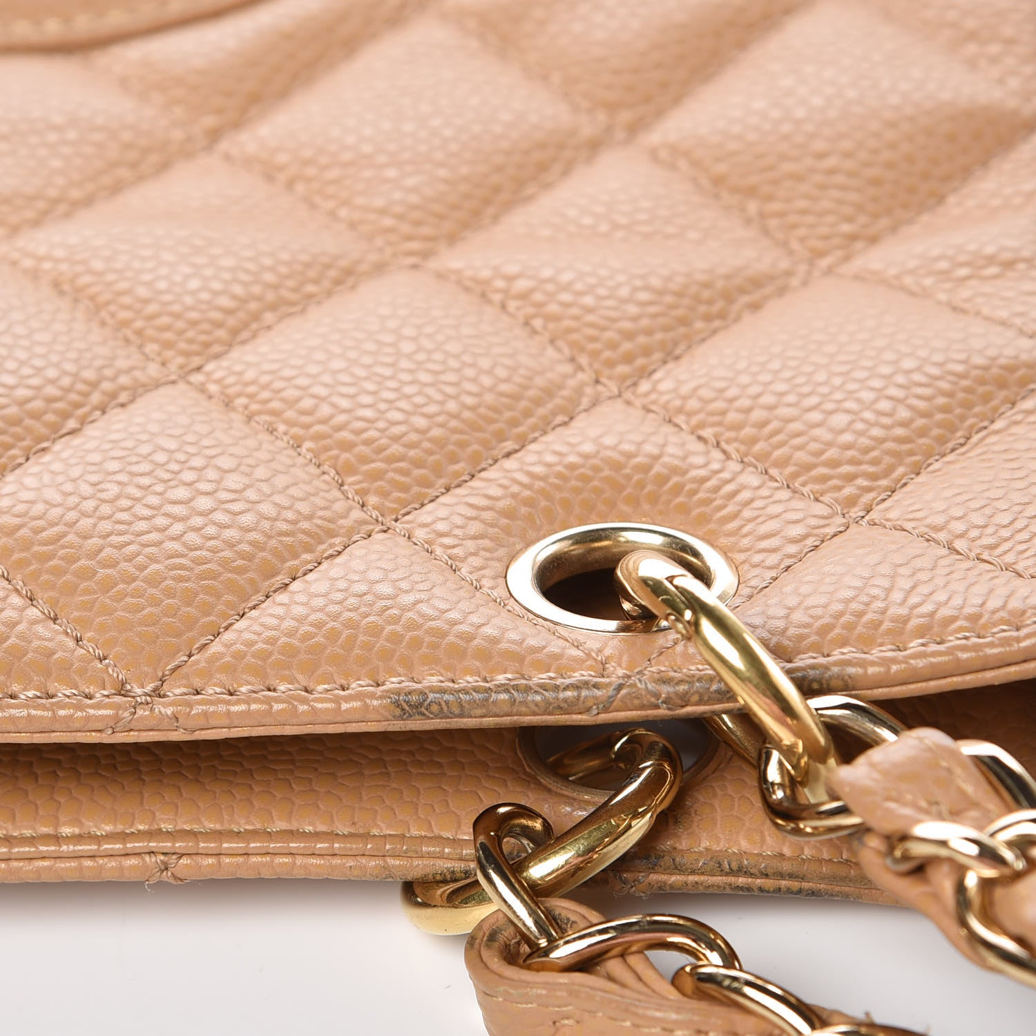 Chanel Caviar Quilted Petit Shopping Tote PST Dark Beige 9 of 13