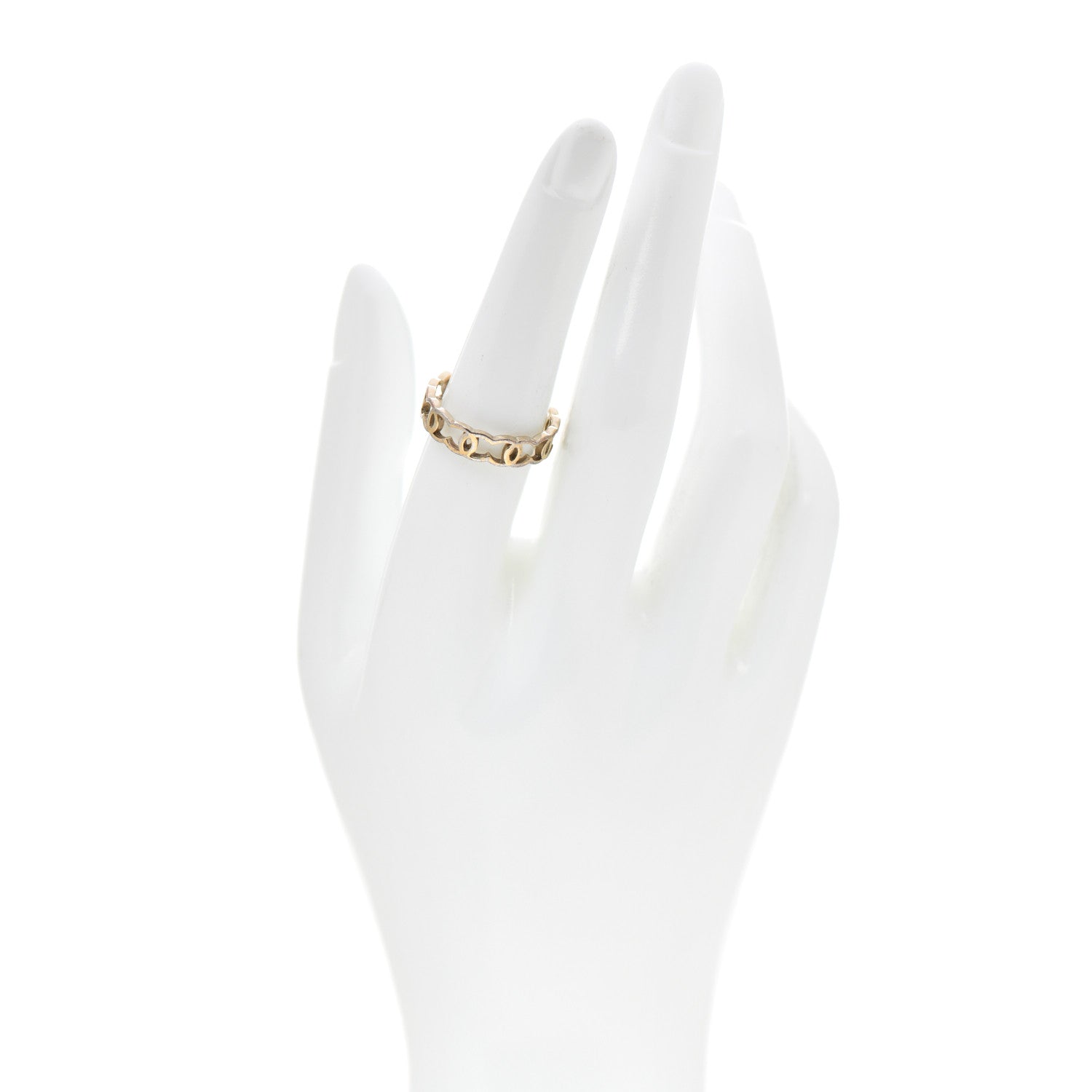 Chanel Metal CC Ring 54 6.75 Gold 2 of 6