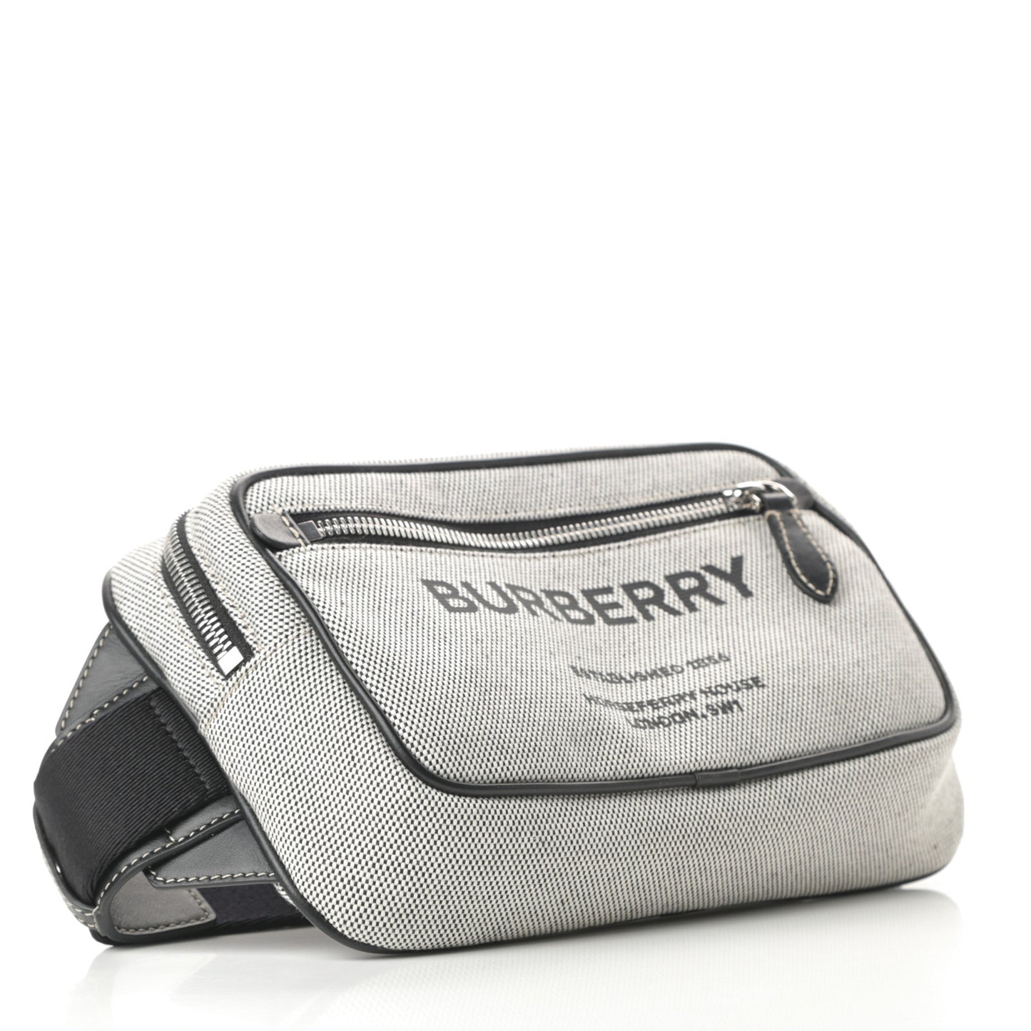 Canvas Horseferry Print Bum Bag Black