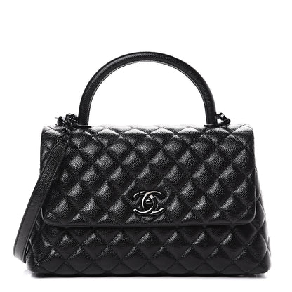 Chanel Caviar Quilted Small Coco Handle Flap So Black 1 of 10