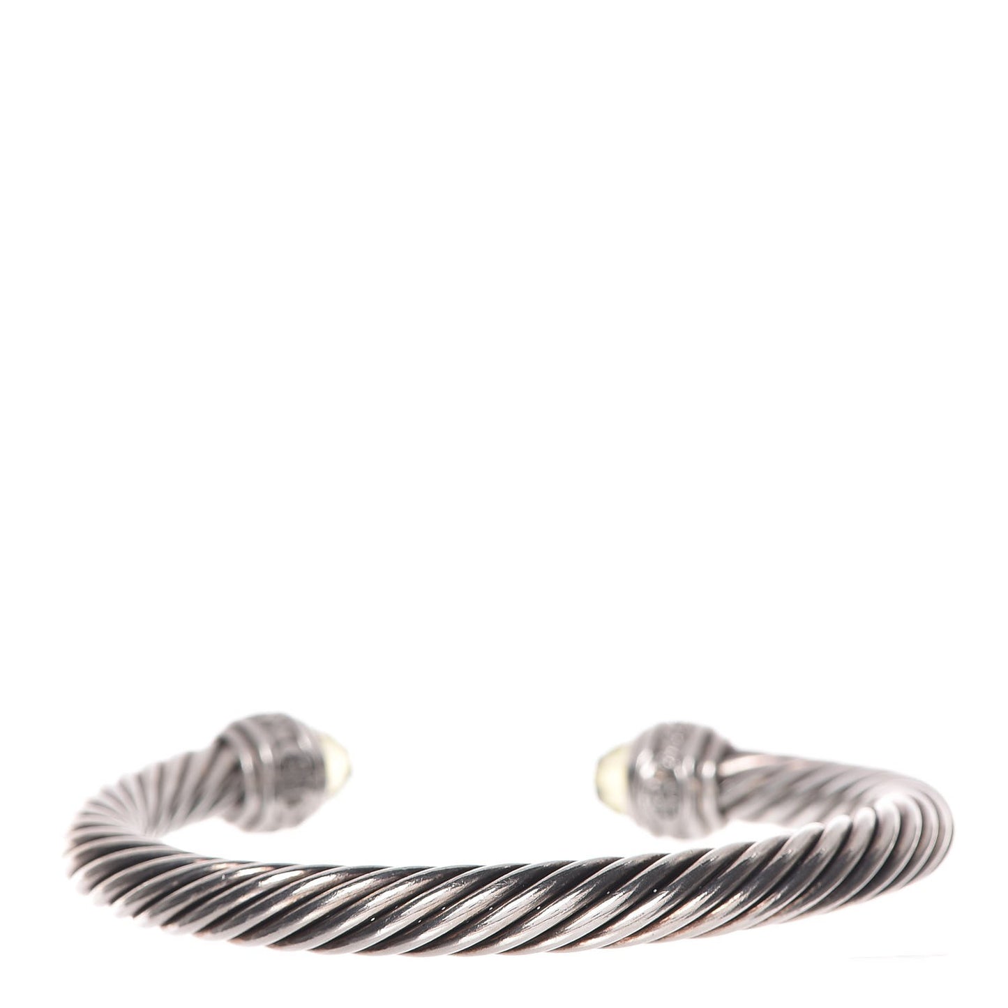 Sterling Silver Diamond Lemon Citrine 7mm Cable Classics Bracelet