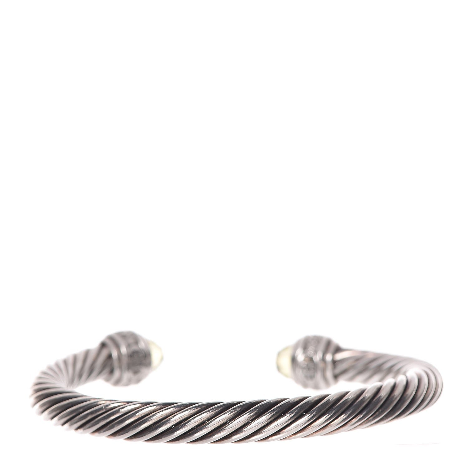 David Yurman Sterling Silver Diamond Lemon Citrine 7mm Cable Classics Bracelet 3 of 6