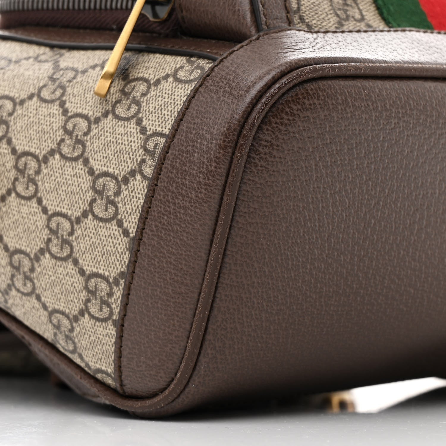Gucci GG Supreme Monogram Calfskin Web Small Ophidia Day BackpacK Beige Ebony New Acero 9 of 10