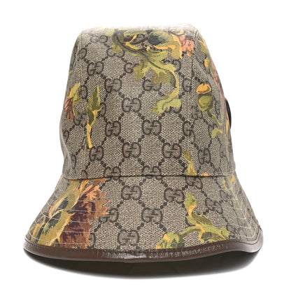 Gucci GG Supreme Monogram Azalea Calfskin Dusty Carnation Retro Interlocking G Bucket Hat S Beige Ebony Multicolor 5 of 10