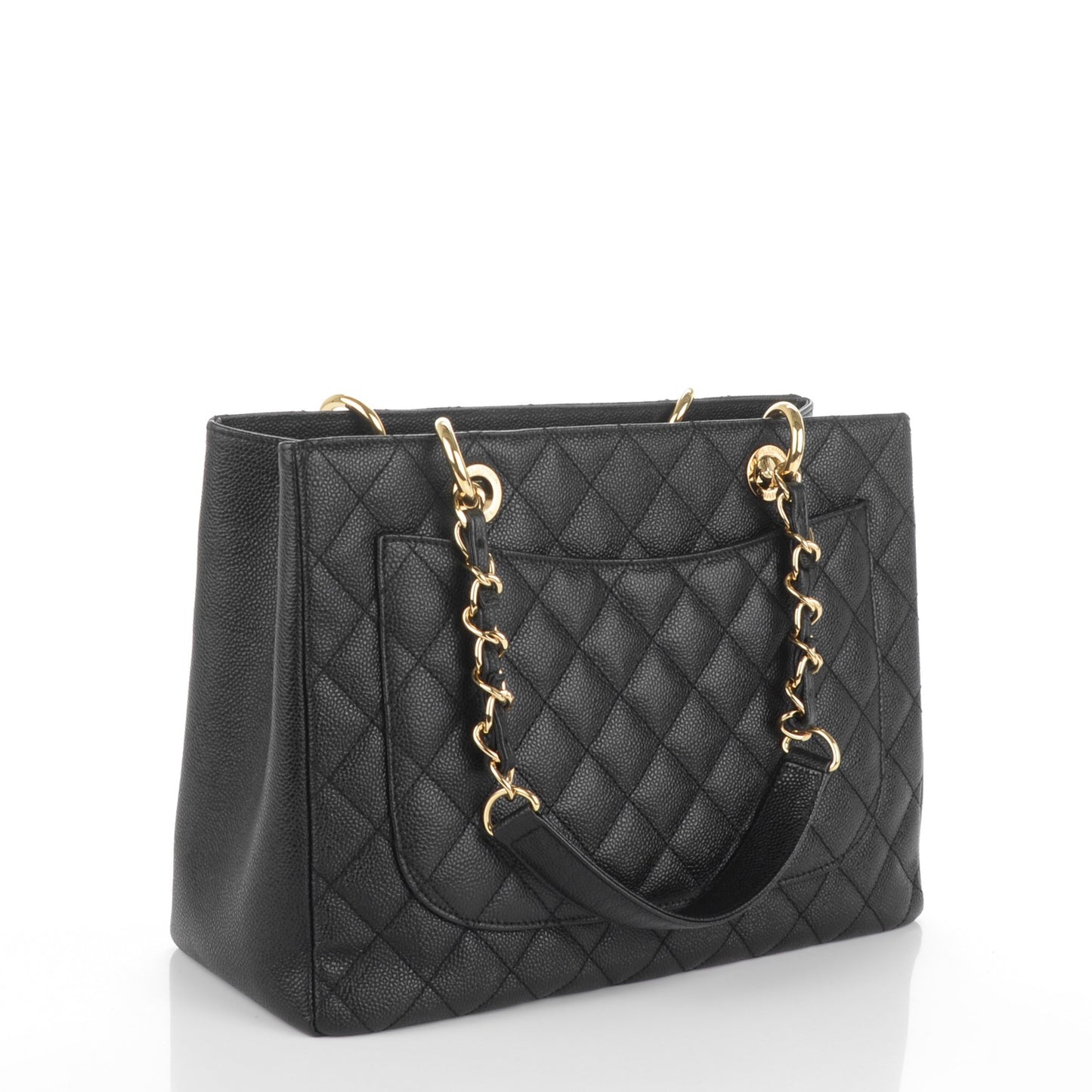 Caviar Quilted Grand Shopping Tote GST Black