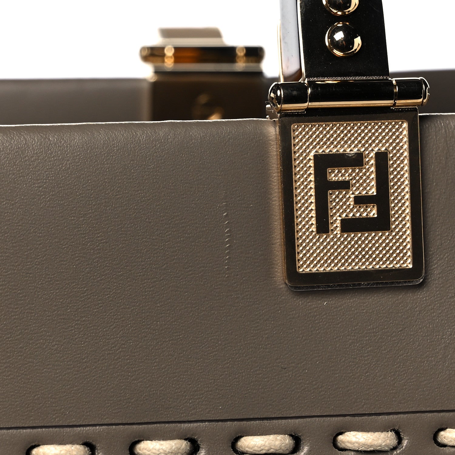 Fendi Vitello King Plexiglass Elaphe Python Print Logo Medium Fendi Sunshine Shopper Tote Tartufo Daisy Roccia 12 of 14