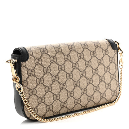 Gucci GG Supreme Monogram Azalea Calfskin Horsebit 1955 Mini Bag Beige Black 3 of 11