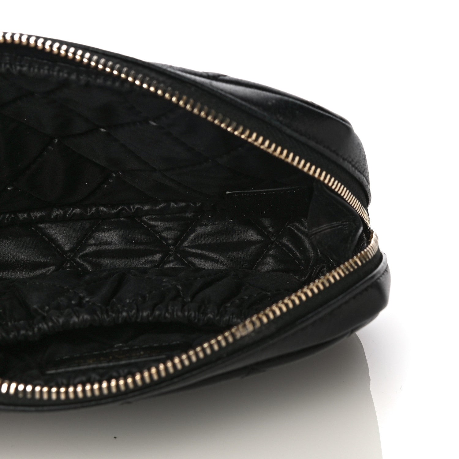 Chanel Lambskin Quilted Small Curvy Pouch Cosmetic Case Black 5 of 13