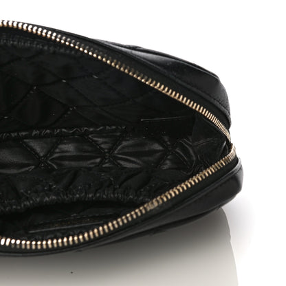 Chanel Lambskin Quilted Small Curvy Pouch Cosmetic Case Black 5 of 13