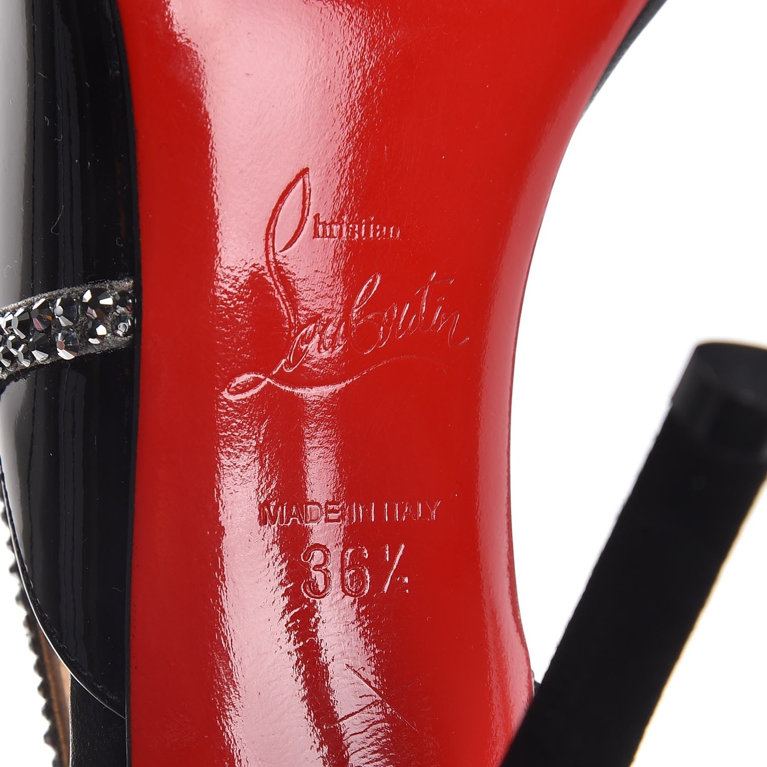Christian Louboutin Crystal Patent 100 Pumps 36.5 Black 6 of 7