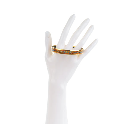 Hermes Enamel Printed Narrow Qu' Importe Le Falcon Bracelet 70 2 of 5