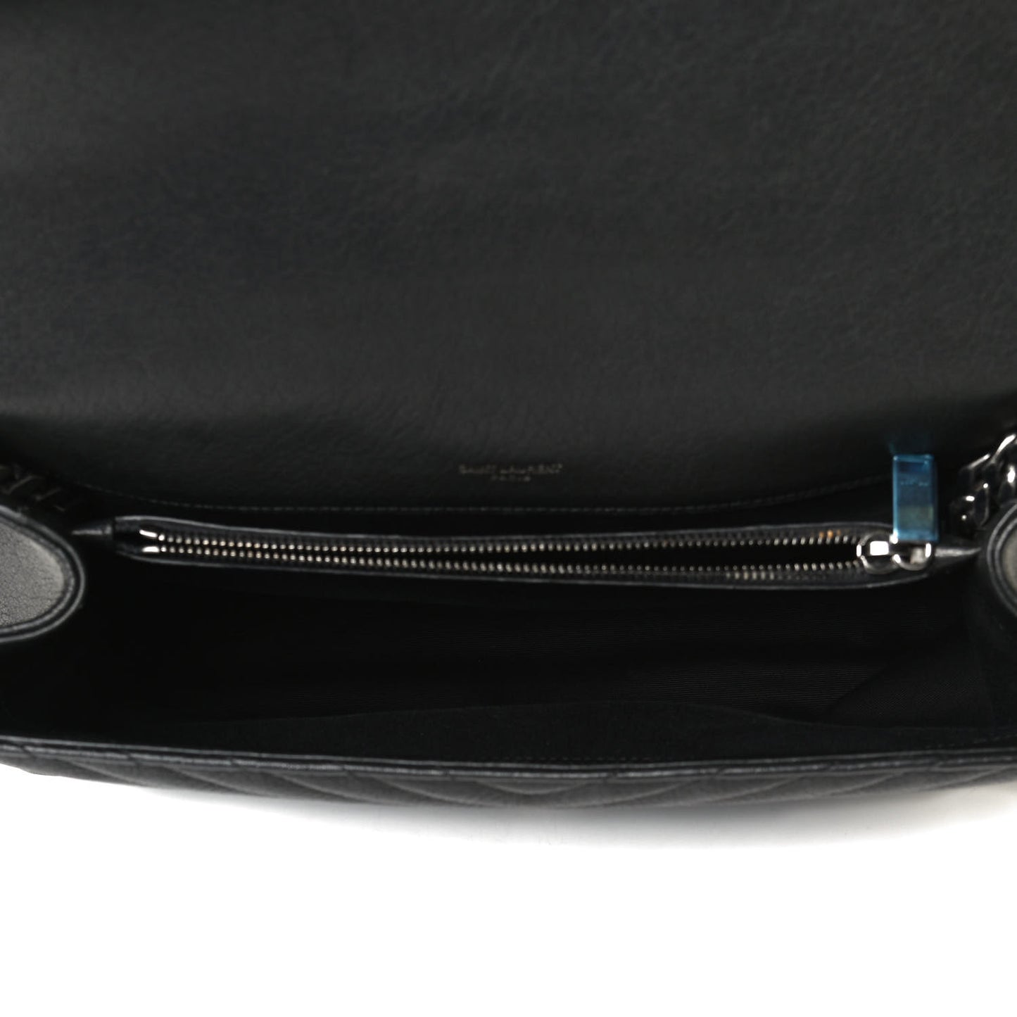Sheepskin Matelasse Chevron Monogram Large College Satchel Black