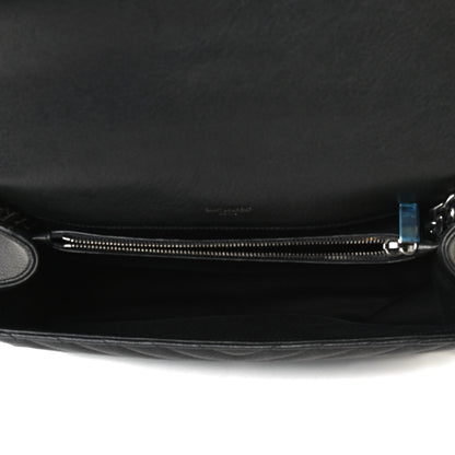Saint Laurent Sheepskin Matelasse Chevron Monogram Large College Satchel Black 8 of 25
