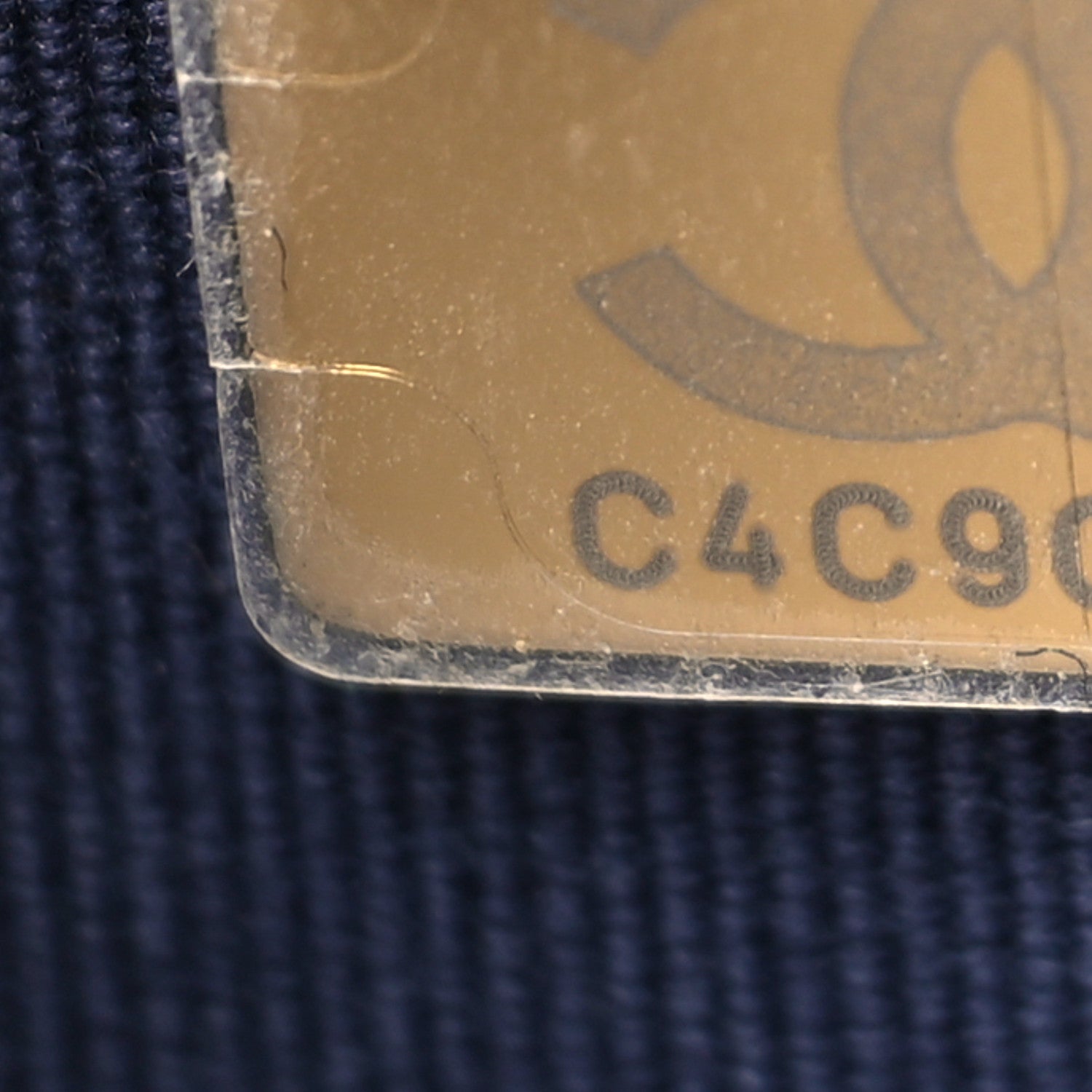 Chanel Caviar Quilted Crystal CC Wallet On Chain WOC Navy 7 of 10