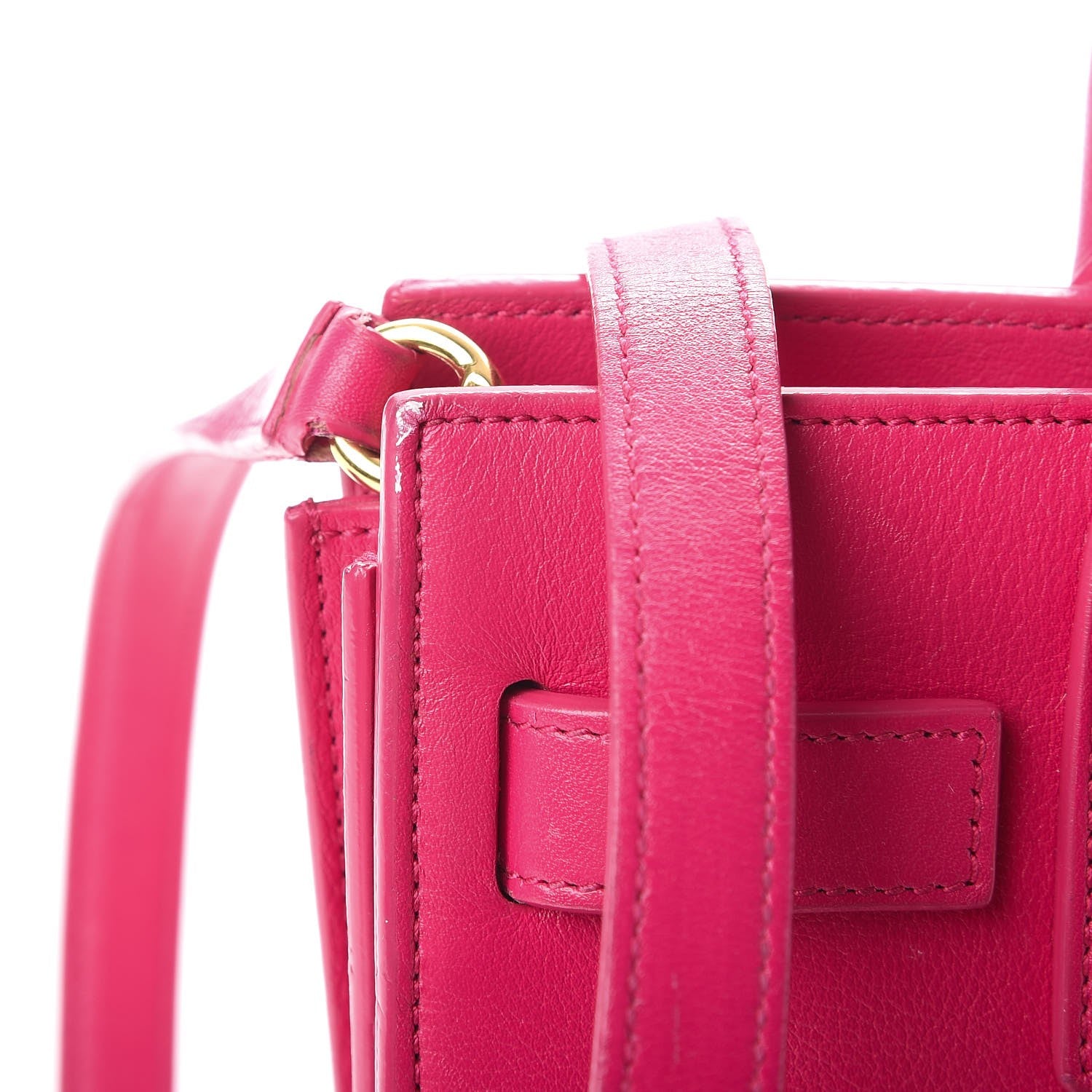 Saint Laurent Calfskin Nano Sac De Jour Lipstick Fuchsia 9 of 12